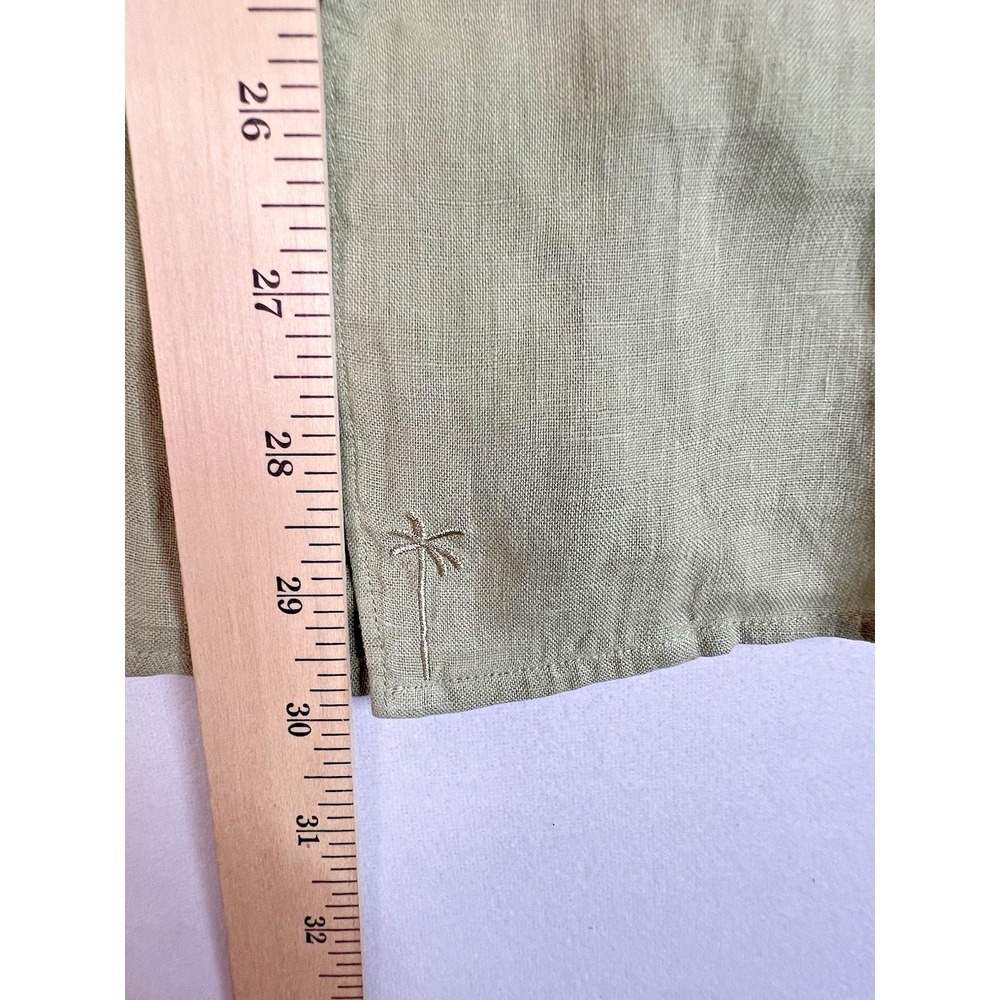 Manebi Men's Washed Linen LS Button-Up Panama Shirt Sage Size‎ XL Made In Italy - Picture 8 of 14
